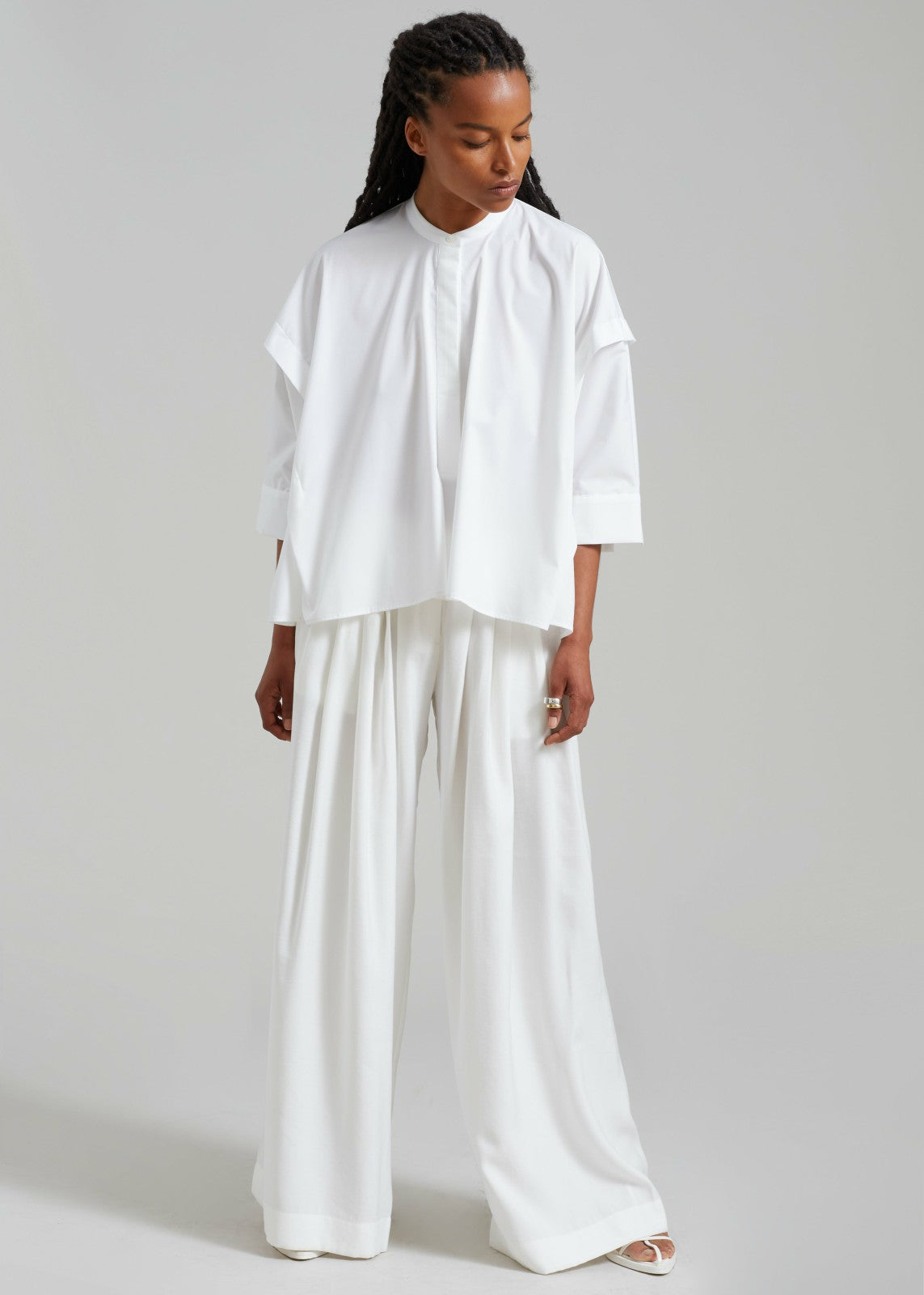 Sloane Wide Leg Trousers - White