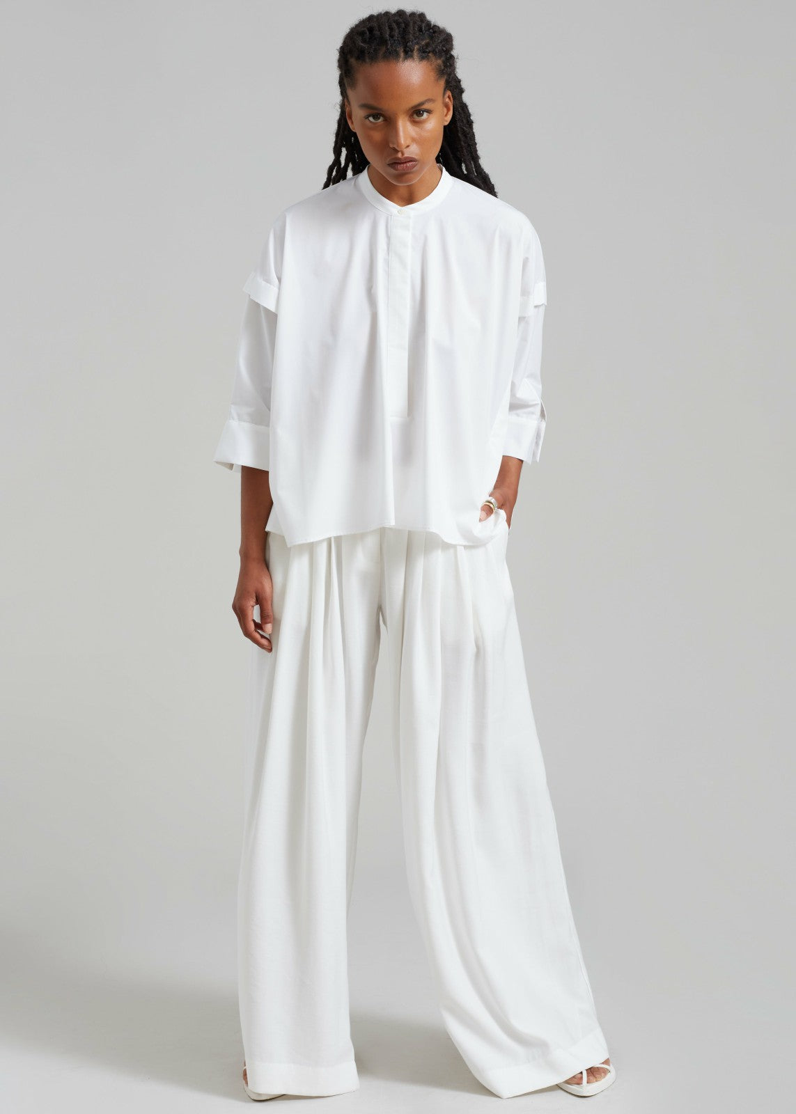 Sloane Wide Leg Trousers - White