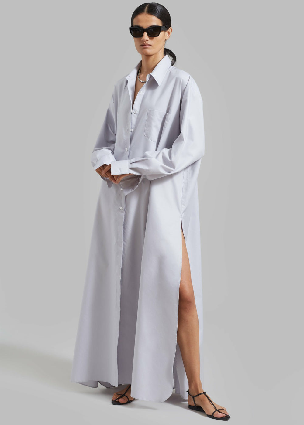 Avery Shirt Dress - Grey