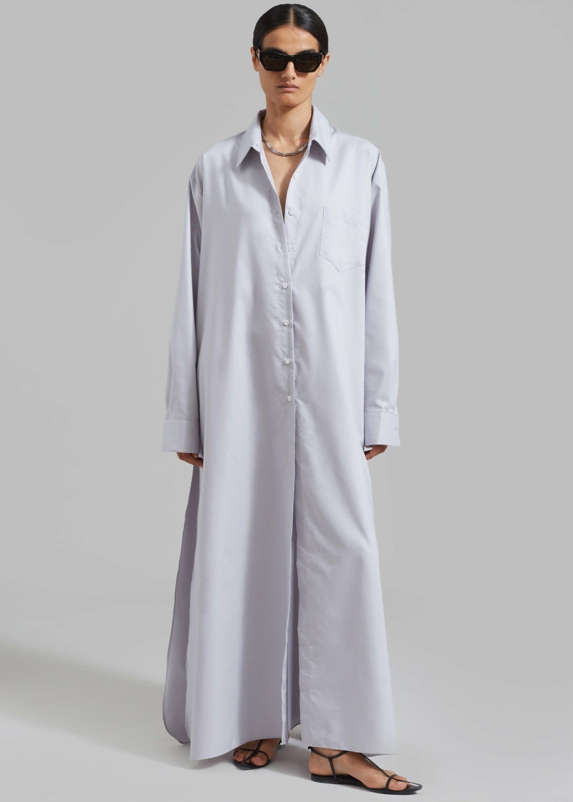 Avery Shirt Dress - Grey