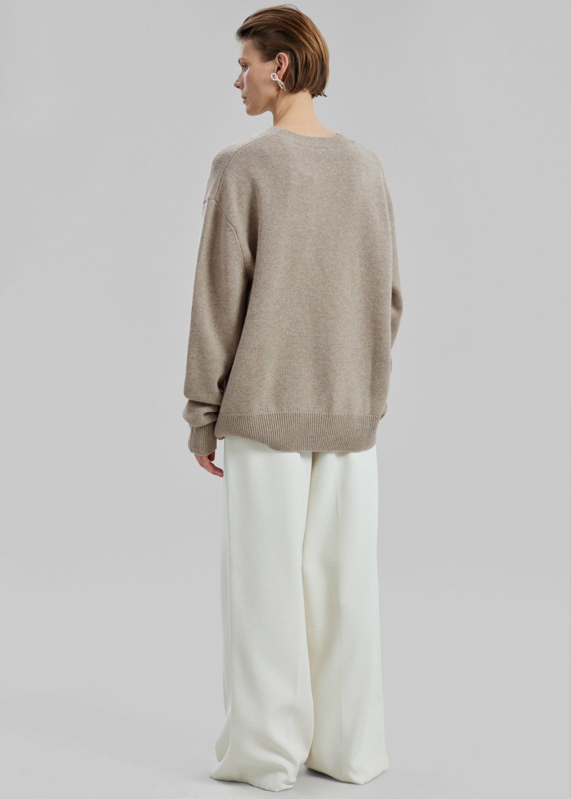 Quinton Crew Neck Sweater - Beige Melange