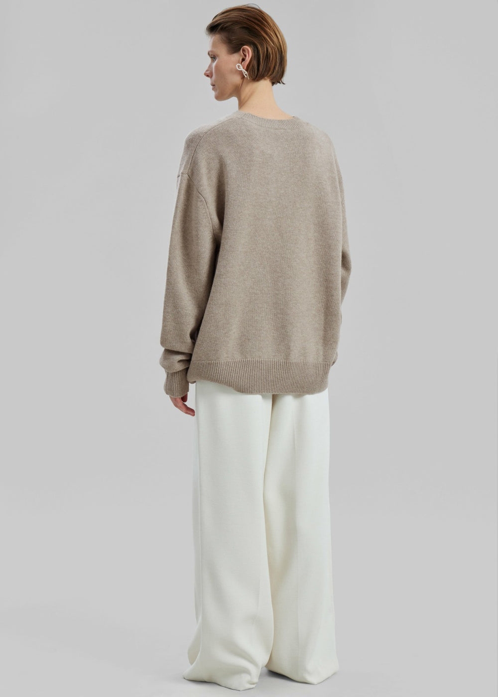 Quinton Crew Neck Sweater - Beige Melange