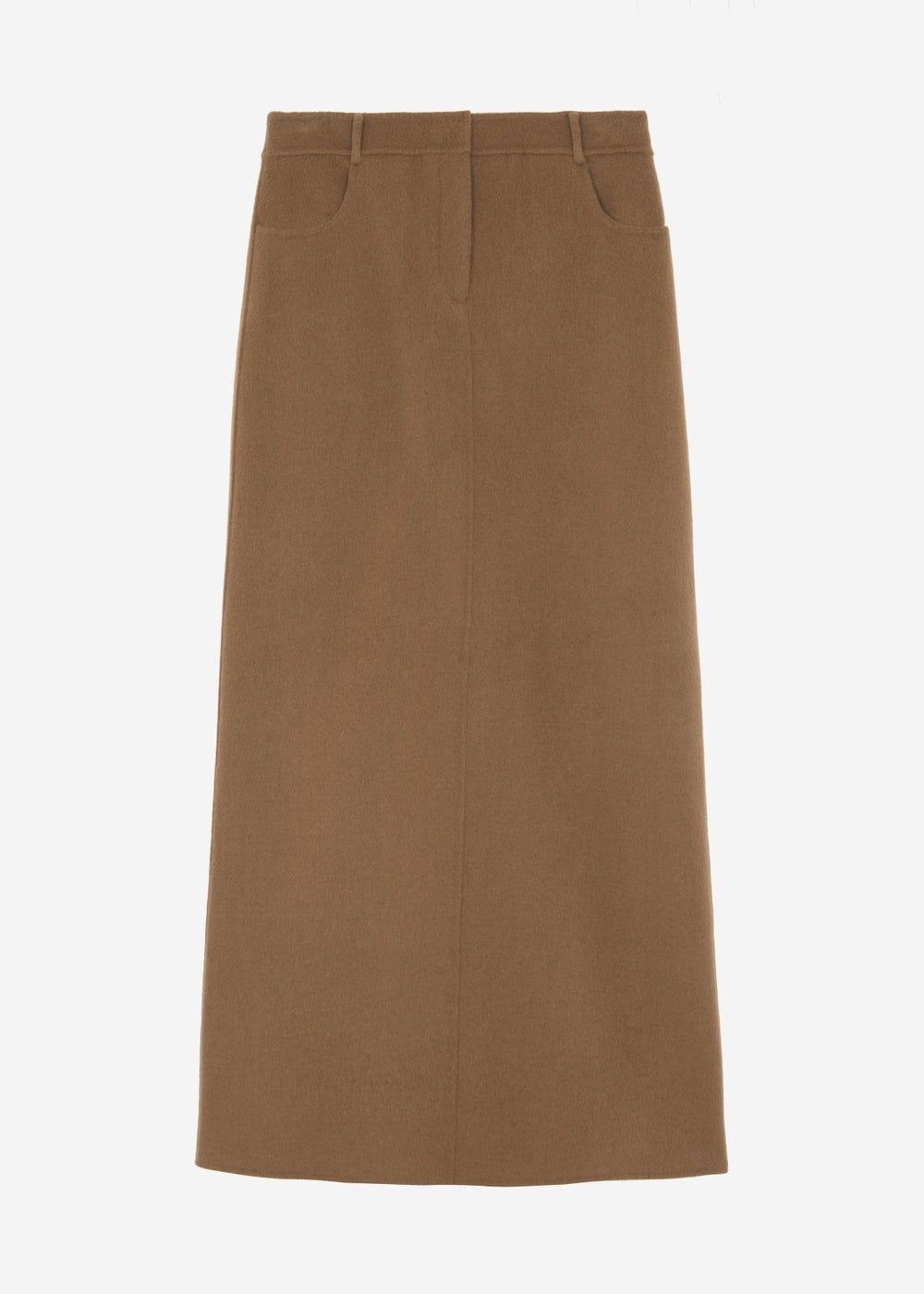Malvo Long Wool Pencil Skirt - Camel