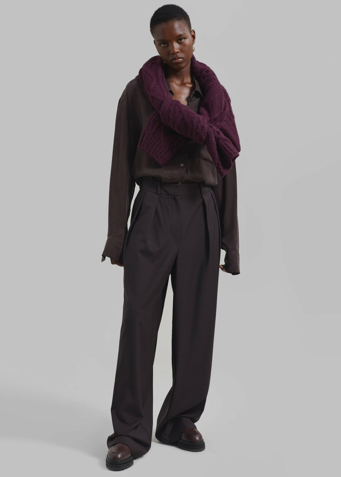 Ripley Pleated Trousers - Brown