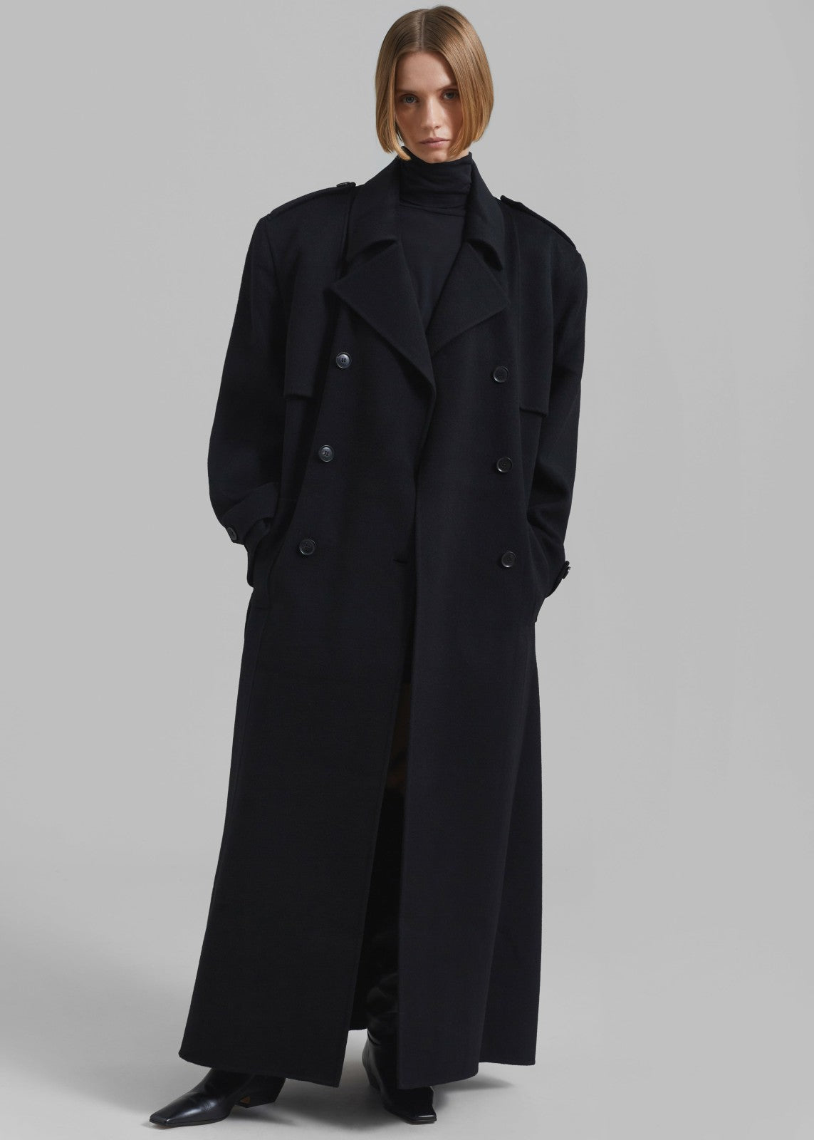 Nikola Padded Trench Coat - Black
