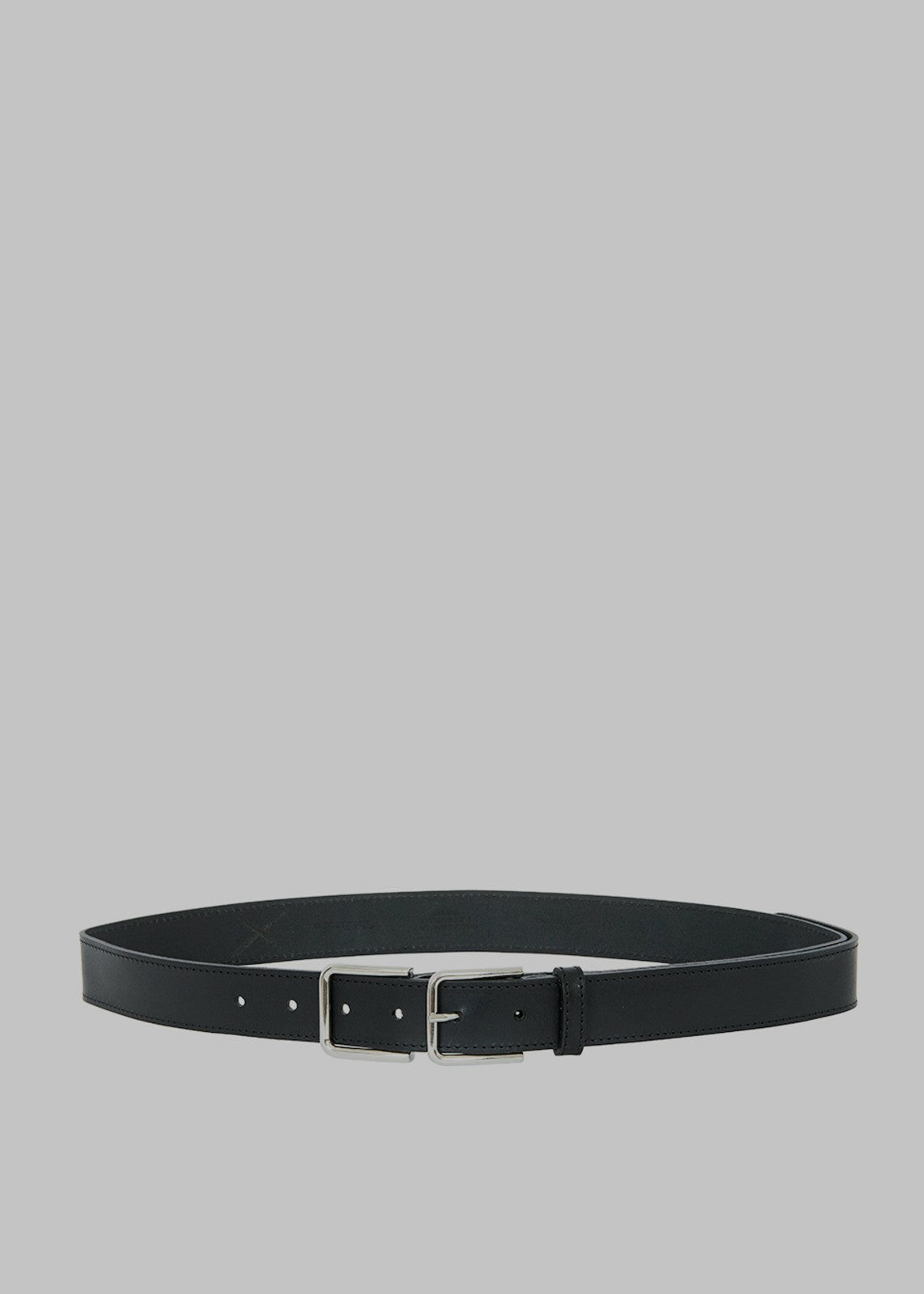 Willow Double Buckle Leather Belt - Black
