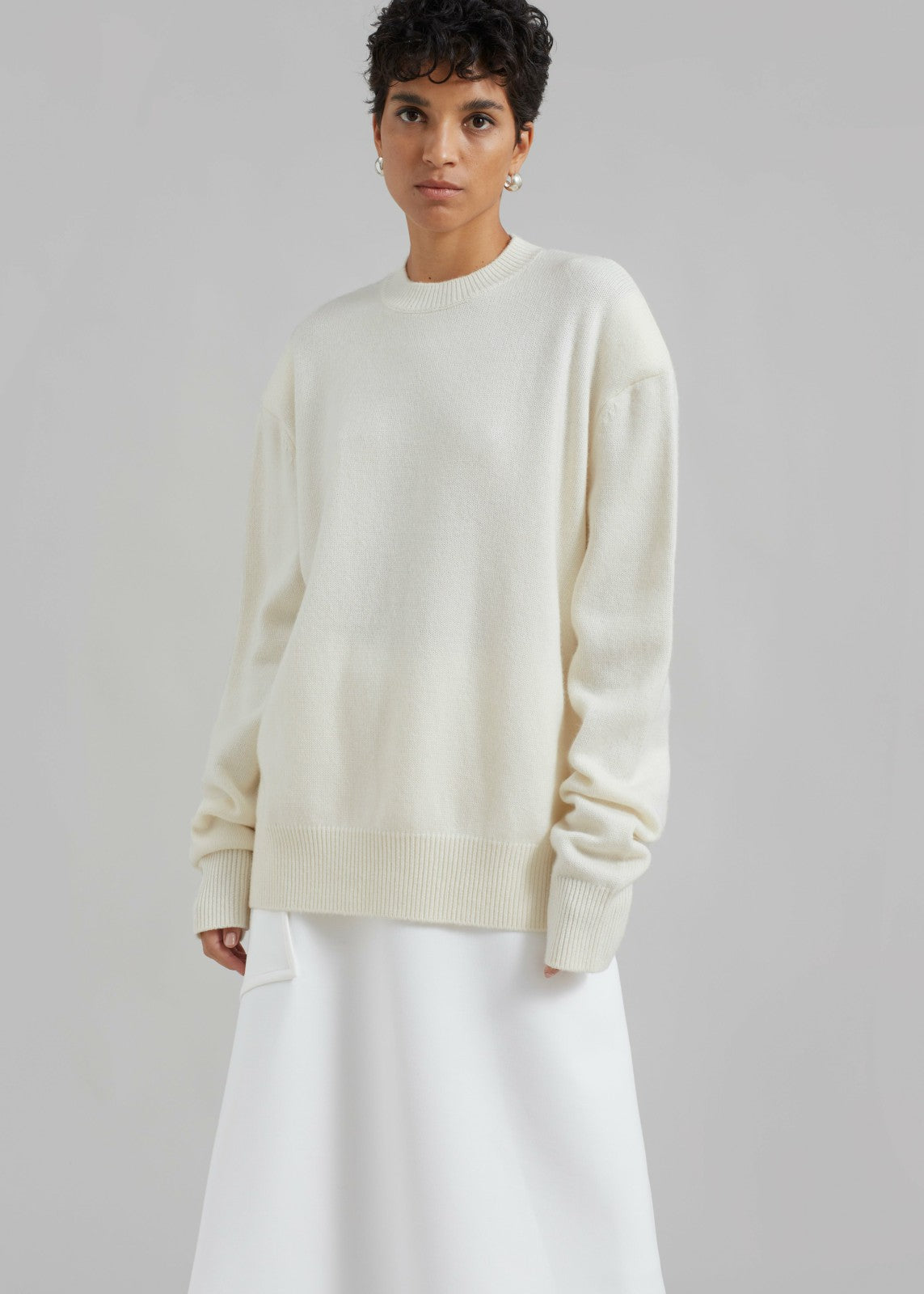 Rafaela Padded Knit Sweater - Ivory
