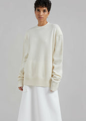 Rafaela Padded Knit Sweater - Ivory