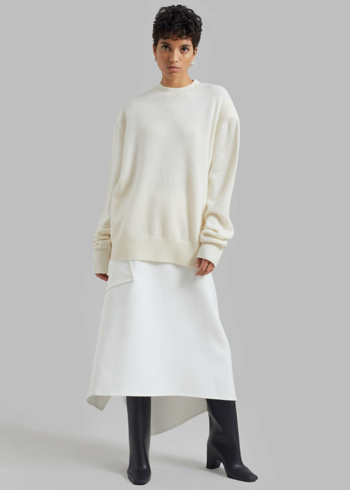 Rafaela Padded Knit Sweater - Ivory