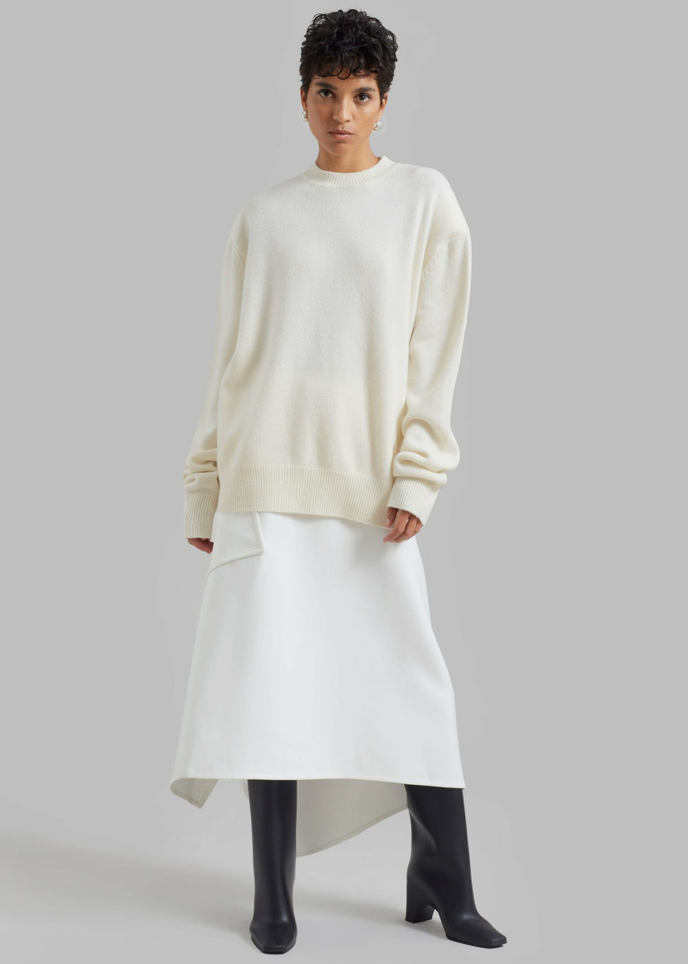 Rafaela Padded Knit Sweater - Ivory