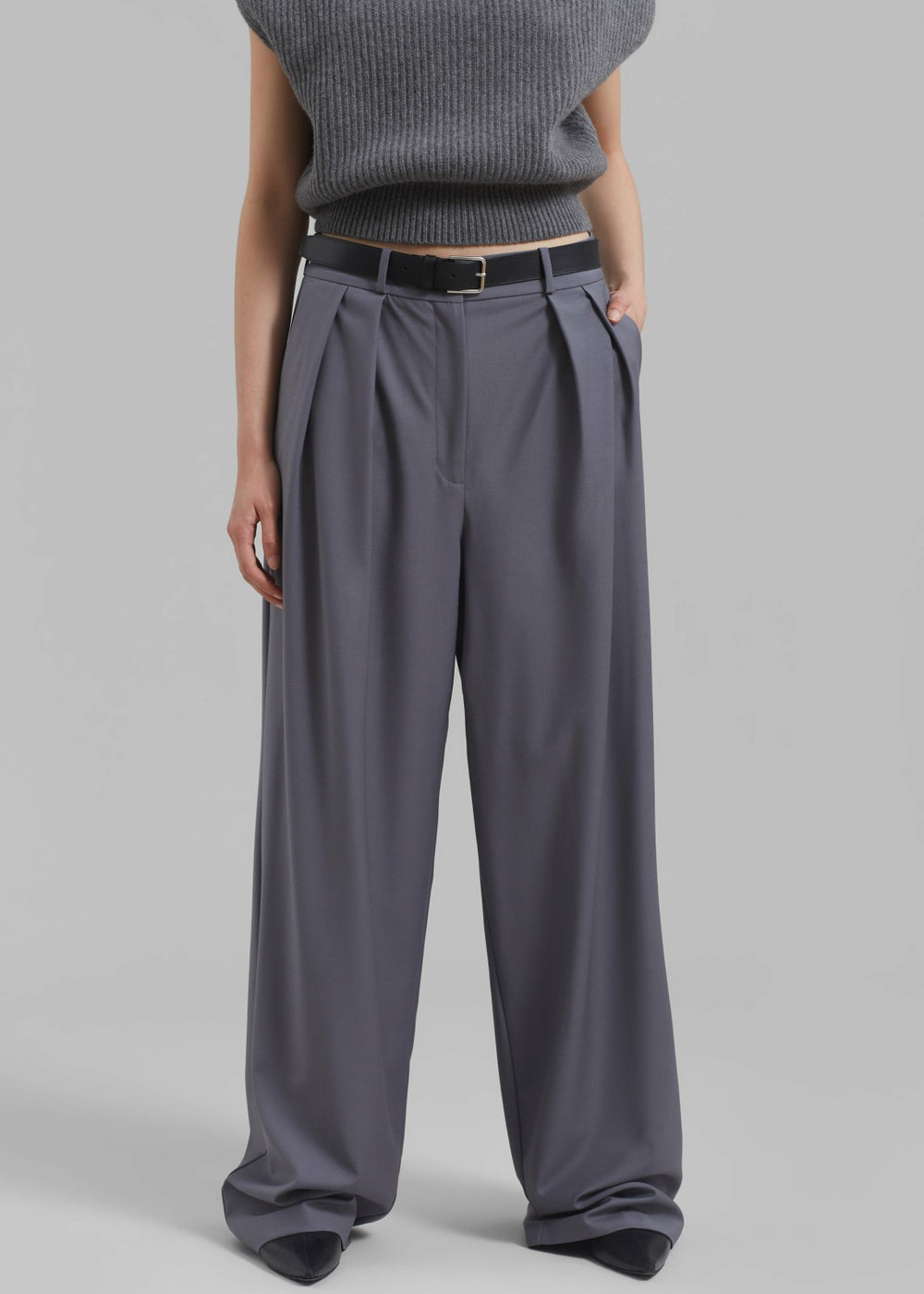 Ripley Pleated Trousers - Grey