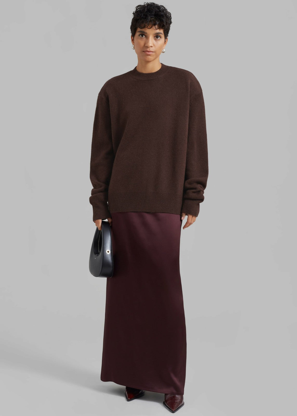 Rafaela Padded Knit Sweater - Brown