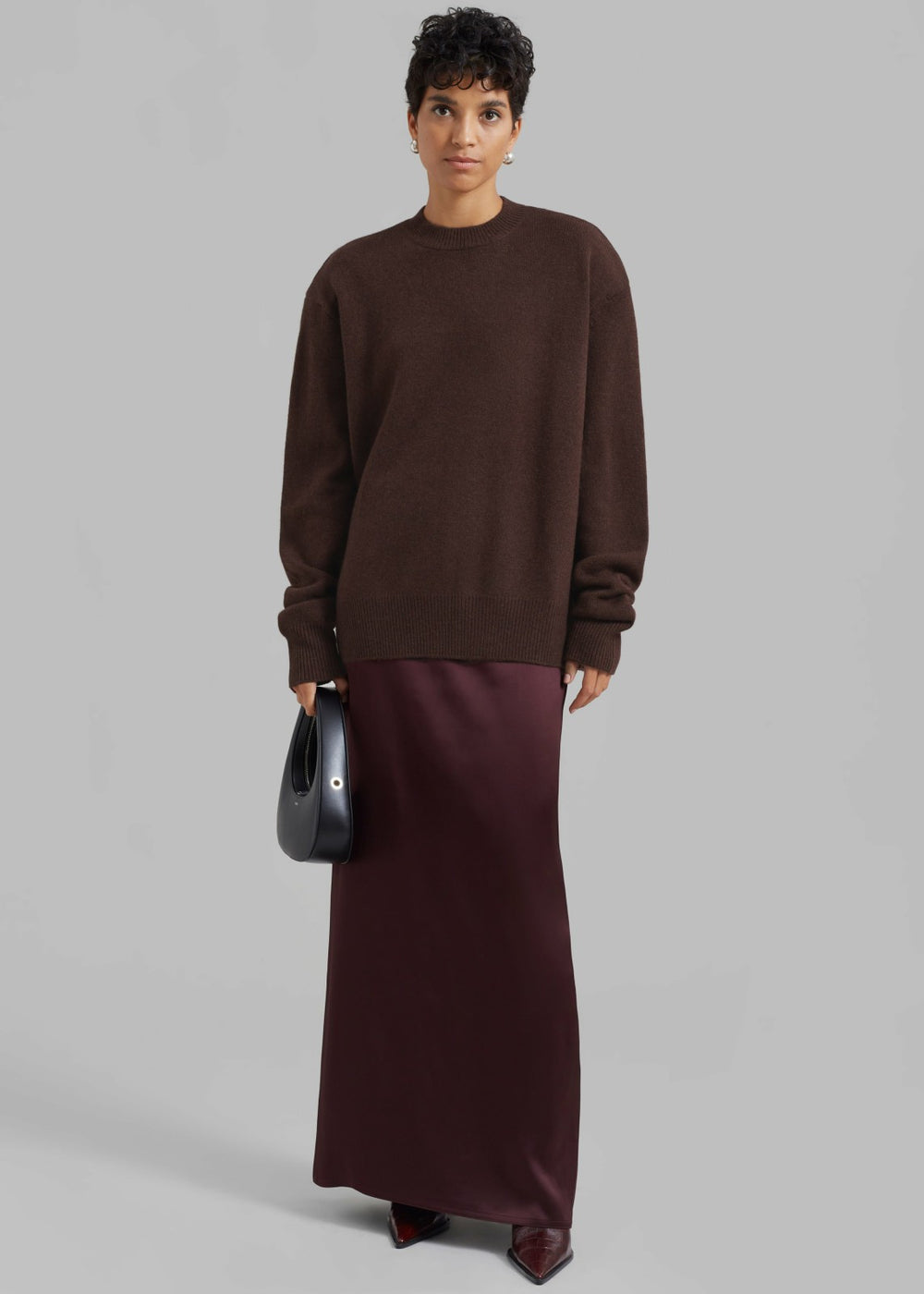Rafaela Padded Knit Sweater - Brown