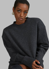 Rafaela Padded Knit Sweater - Dark Grey Melange