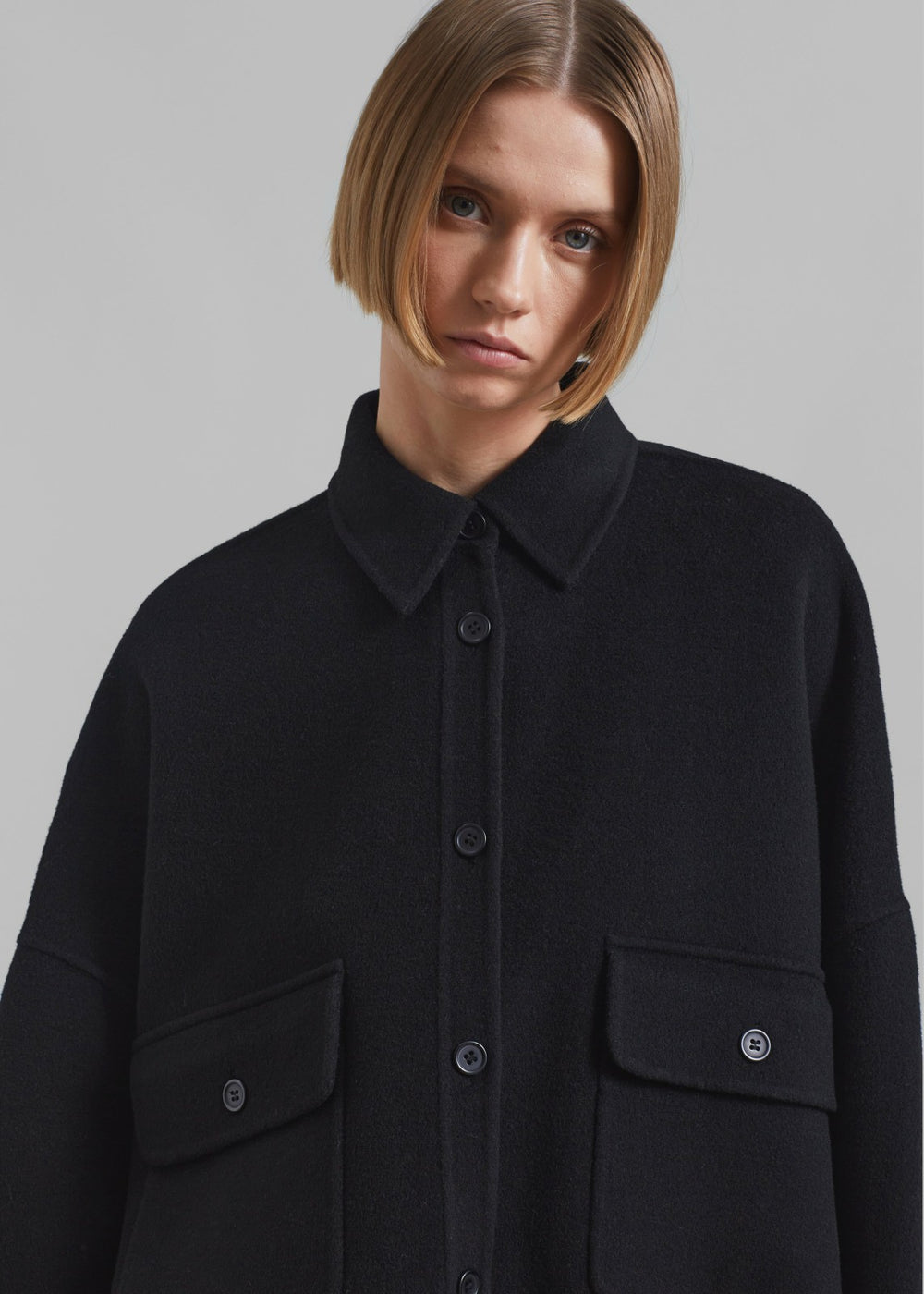 Dallas Wool Overshirt - Black