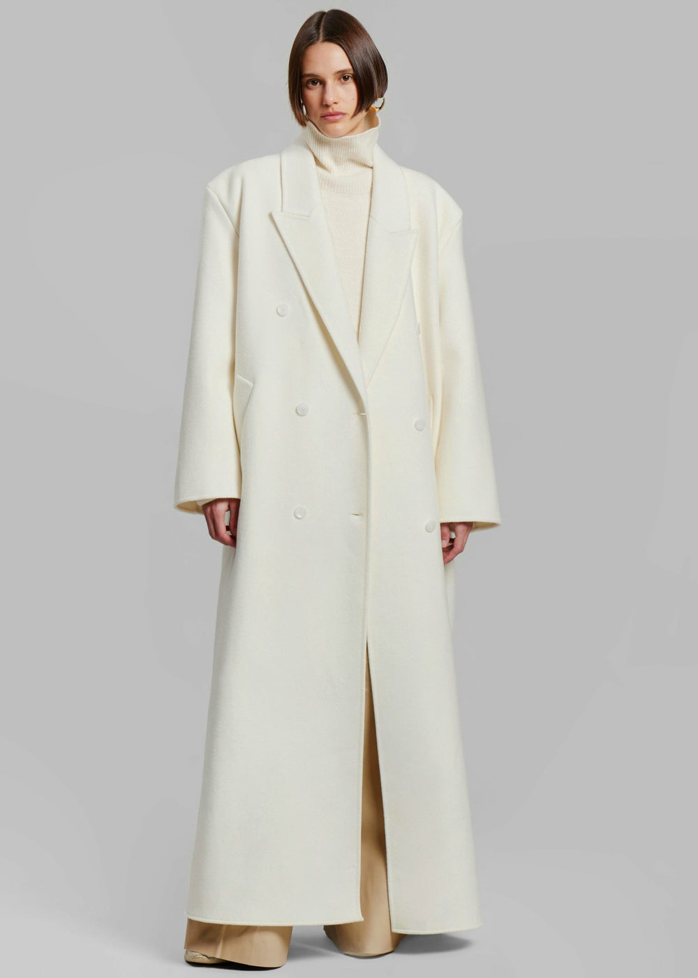 Gaia Double Breasted Coat - Ivory